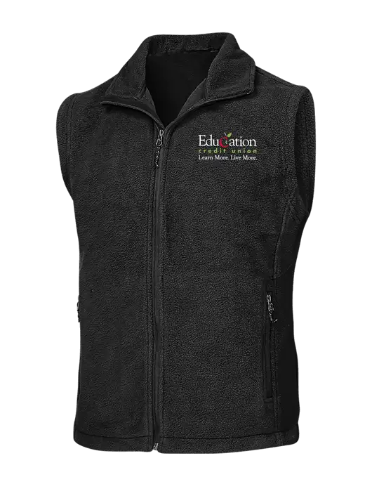 Black Fleece Vest w/Education Credit Union Logo