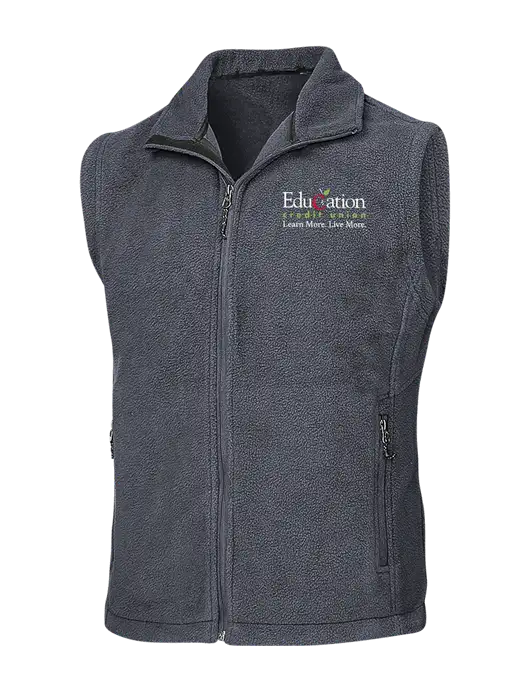 Dark Grey Fleece Vest w/Education Credit Union Logo