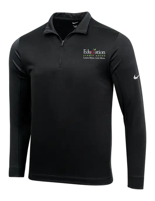 NIKE Black Dry 1/2 Zip Cover-Up w/Education Credit Union Logo