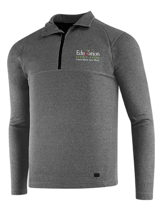 OGIO Dark Grey Heather Transition 1/4 Zip Pullover w/Education Credit Union Logo