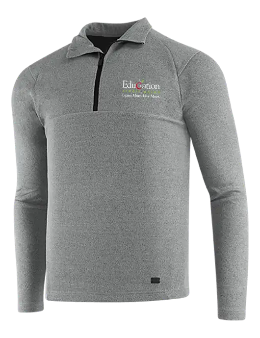 OGIO Petrol Grey Heather Transition 1/4 Zip Pullover w/Education Credit Union Logo