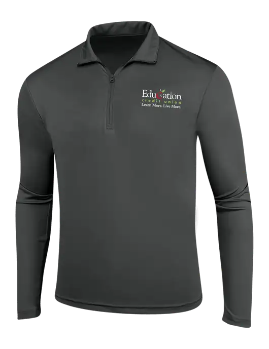 Dark Grey PosiCharge Competitor 1/4 Zip Pullover w/Education Credit Union Logo