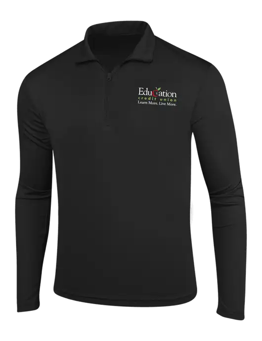 Black PosiCharge Competitor 1/4 Zip Pullover w/Education Credit Union Logo