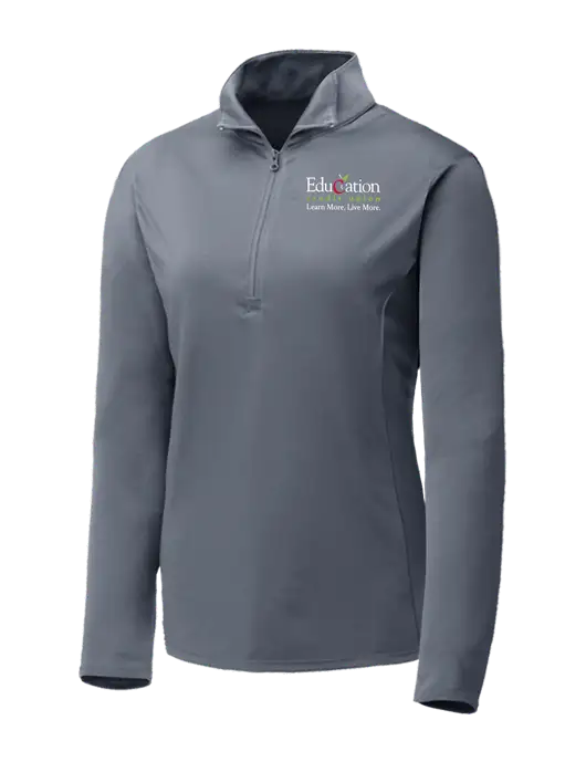 Medium Grey Womens Posicharge Competitor ¼ Zip Pullover w/Education Credit Union Logo