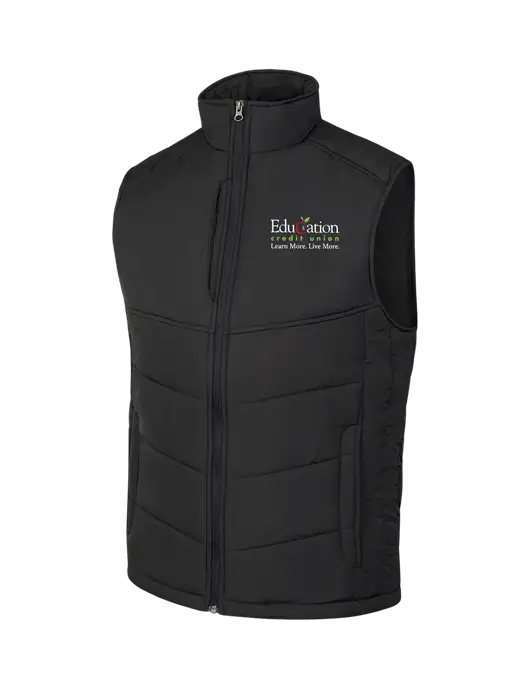 Black/Black Puffy Vest w/Education Credit Union Logo