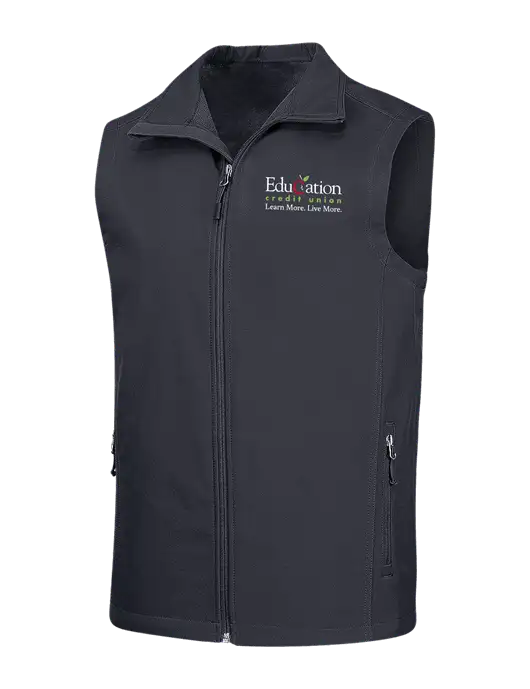 Dark Grey Core Soft Shell Vest w/Education Credit Union Logo