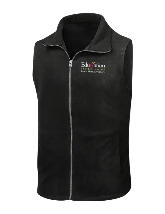 Black Microfleece Vest w/Education Credit Union Logo