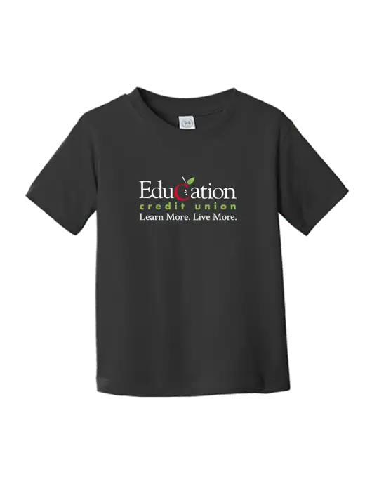 Rabbit Skins Black Toddler Fine Jersey Tee w/Education Credit Union Logo