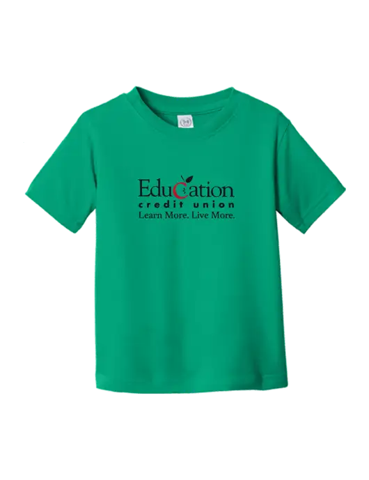 Rabbit Skins Kelly Toddler Fine Jersey Tee w/Education Credit Union Logo