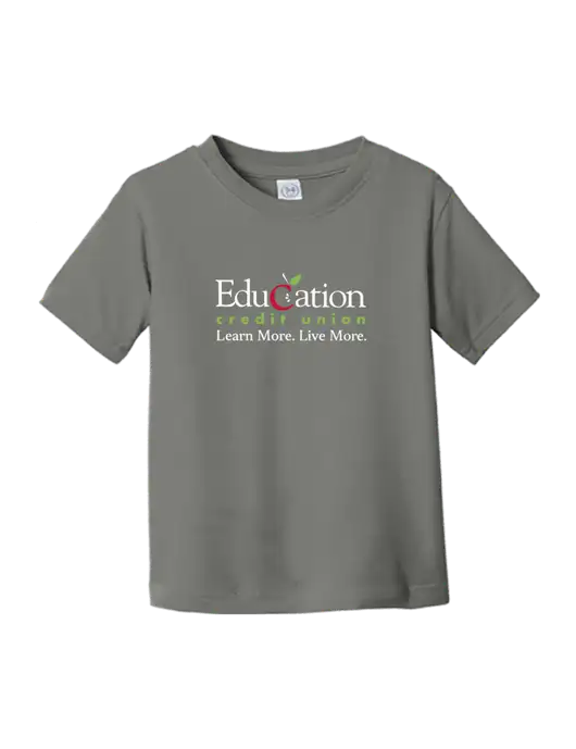 Rabbit Skins Charcoal Toddler Fine Jersey Tee w/Education Credit Union Logo