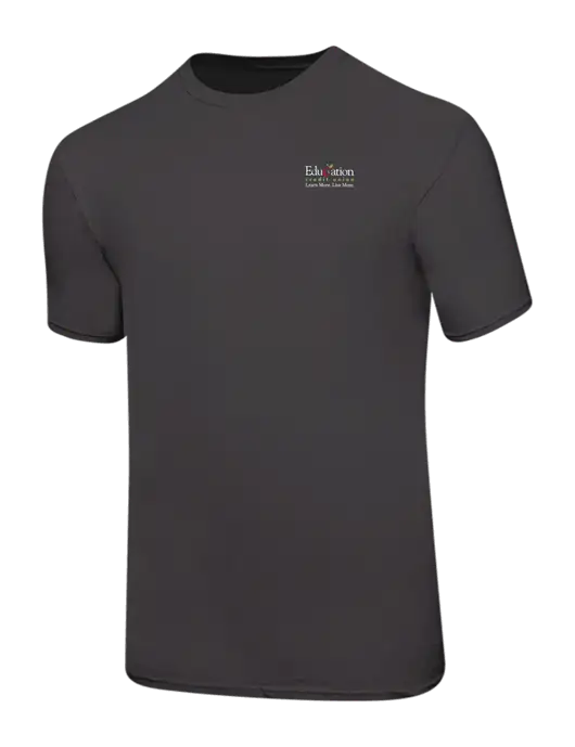Ring Spun Charcoal 4.5 oz T-Shirt w/Education Credit Union Logo