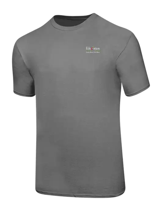 Ring Spun Medium Grey 4.5 oz T-Shirt w/Education Credit Union Logo