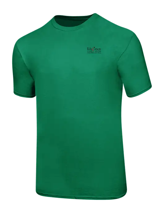 Ring Spun Kelly Green 4.5 oz T-Shirt w/Education Credit Union Logo