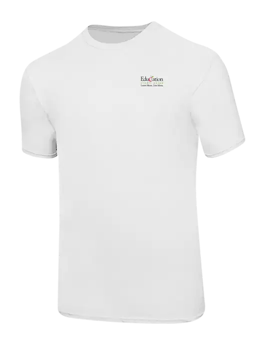 Ring Spun White 4.5 oz T-Shirt w/Education Credit Union Logo