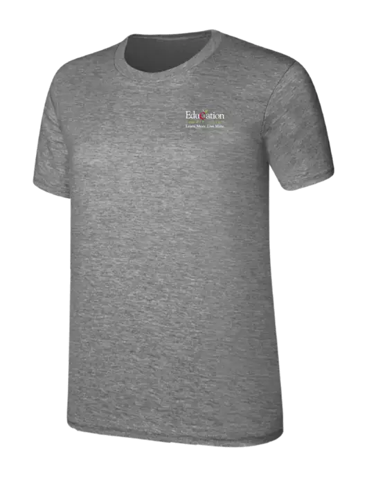 Womens Ring Spun Light Grey Heather 4.5 oz T-Shirt w/Education Credit Union Logo