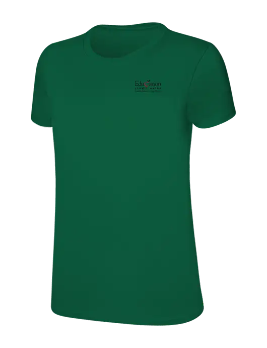 Womens Ring Spun Kelly Green 4.5 oz T-Shirt w/Education Credit Union Logo