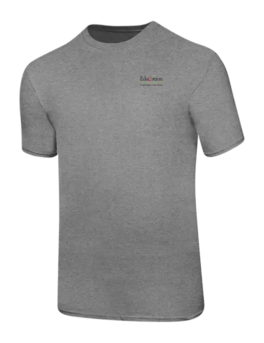 Ring Spun Light Heather Grey 4.5 oz T-Shirt w/Education Credit Union Logo