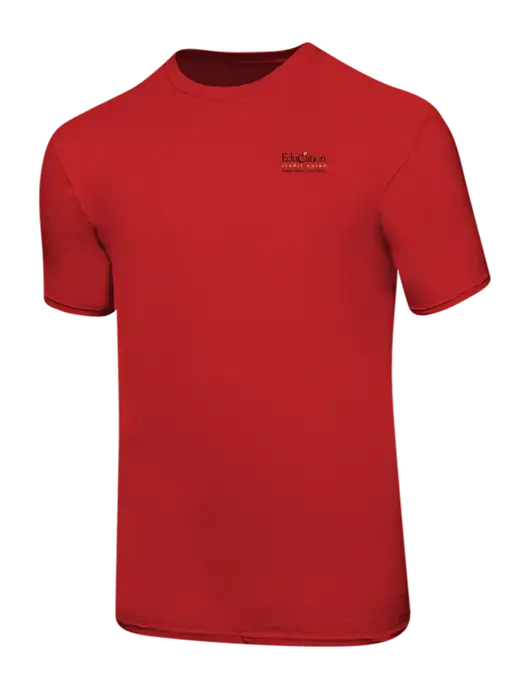 Ring Spun Red 4.5 oz T-Shirt w/Education Credit Union Logo