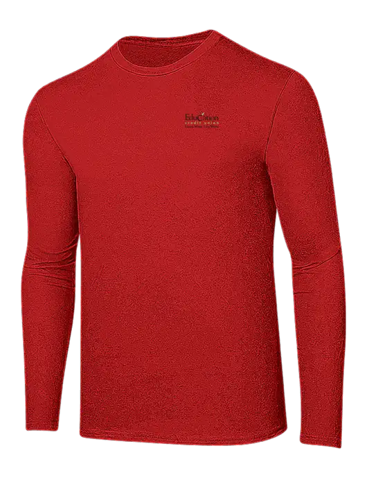 Ring Spun Dark Red 4.5 oz Long Sleeve T-Shirt w/Education Credit Union Logo