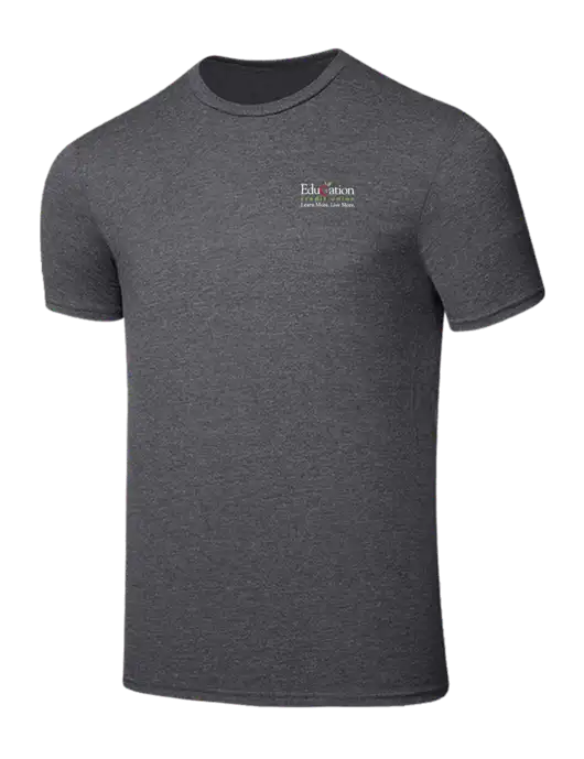 Seriously Soft Heathered Charcoal T-Shirt w/Education Credit Union Logo