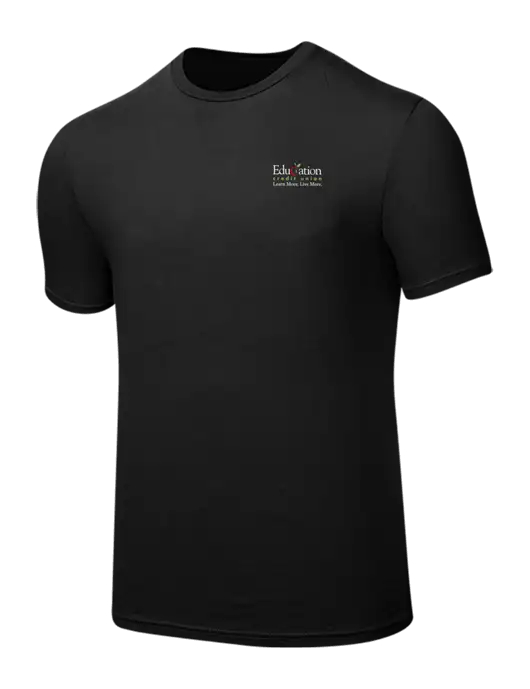 Seriously Soft Black T-Shirt w/Education Credit Union Logo