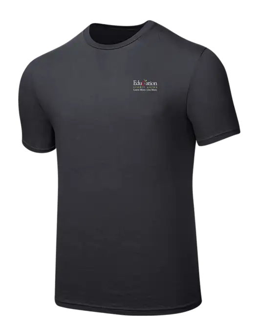 Seriously Soft Charcoal T-Shirt w/Education Credit Union Logo
