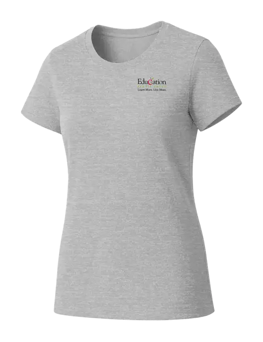 Womens Seriously Soft Light Heathered Grey T-Shirt w/Education Credit Union Logo