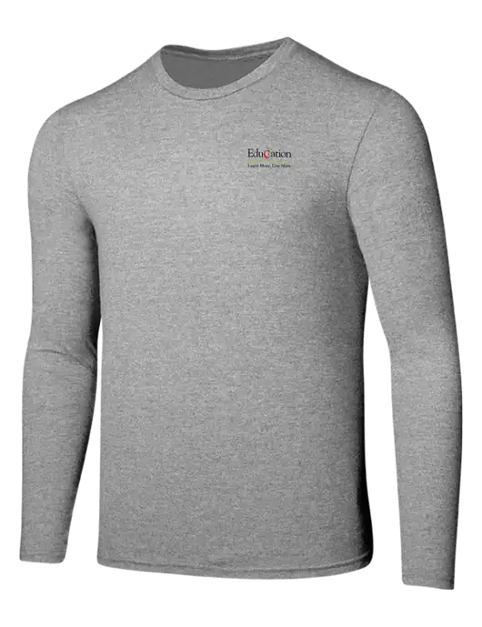 Seriously Soft Light Heathered Grey Long Sleeve T-Shirt w/Education Credit Union Logo