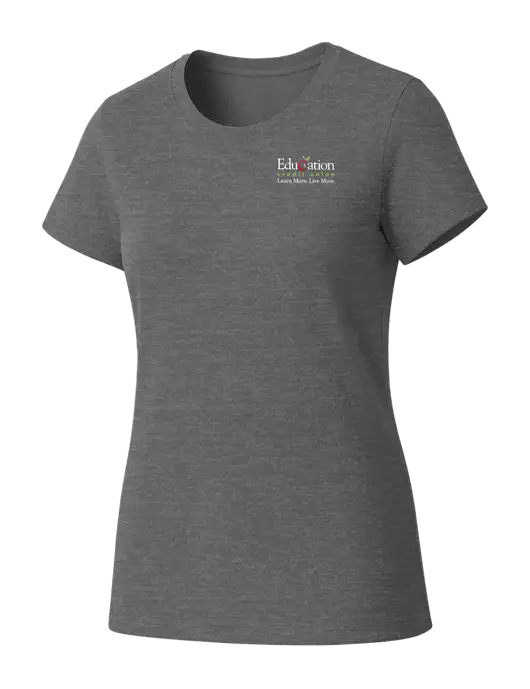 Womens Seriously Soft Grey Frost T-Shirt w/Education Credit Union Logo