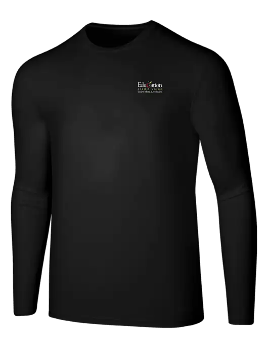 Seriously Soft Black Long Sleeve T-Shirt w/Education Credit Union Logo