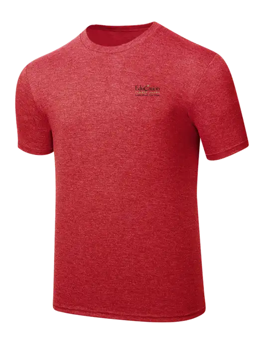 Simply Soft Red Frost 4.5oz  Poly/Combed Ring Spun Cotton T-Shirt w/Education Credit Union Logo