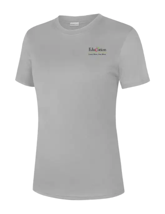  Womens Light Grey PosiCharge Competitor Tee w/Education Credit Union Logo