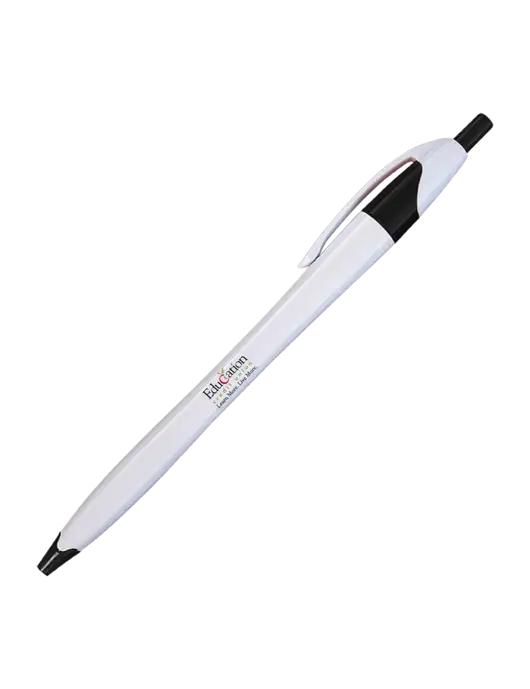 Novella White/Black Classic Pen - Blue Ink w/Education Credit Union Logo