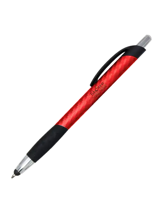 Sunray Red Stylus Pen - Black Ink w/Education Credit Union Logo