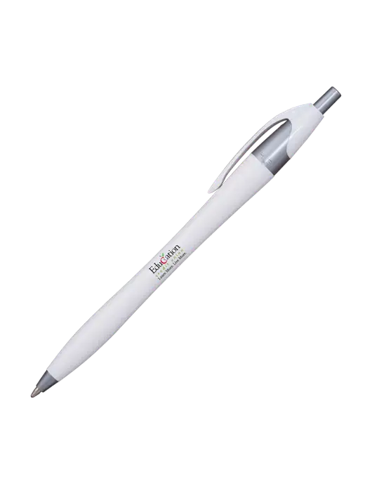 Novella White/Silver Shimmer Pen - Blue Ink w/Education Credit Union Logo