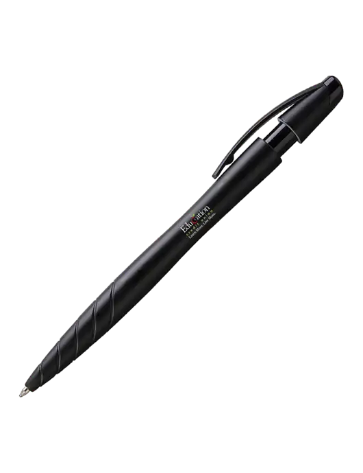 Awali Black Metallic Pen - Black Ink w/Education Credit Union Logo