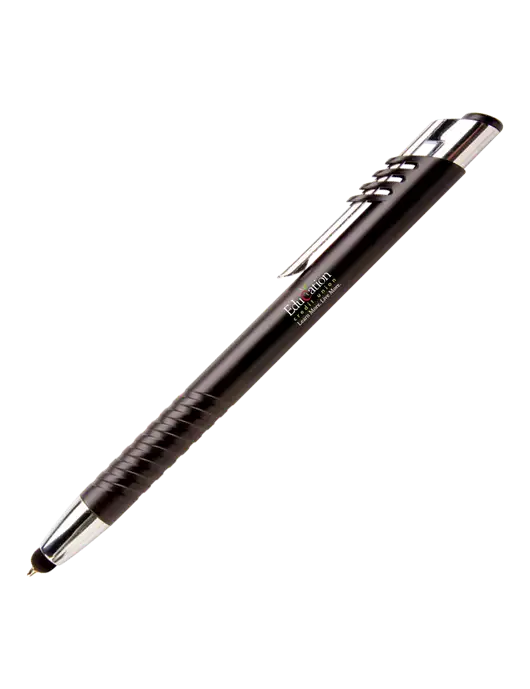 Schirhart Black Stylus Pen - Blue Ink w/Education Credit Union Logo