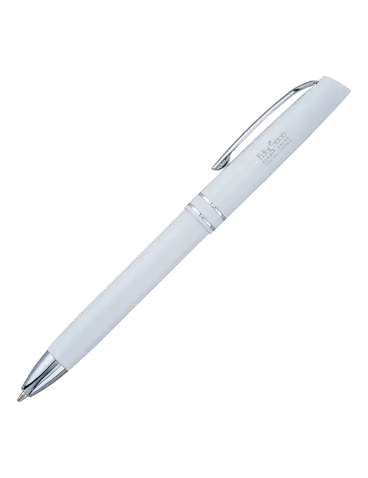White Anguilla Black Ink Pen w/Education Credit Union Logo