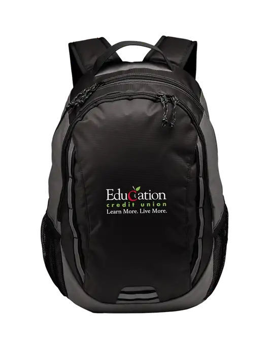 Ridge Charcoal/Dark Charcoal Laptop Backpack w/Education Credit Union Logo