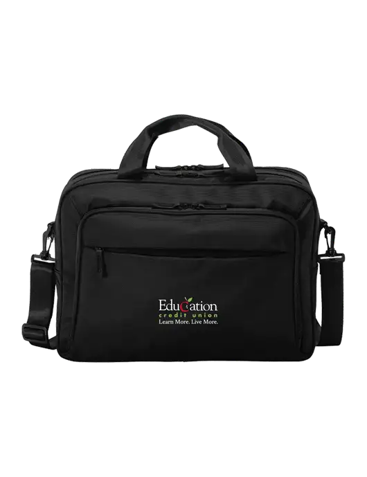 Travel Exec Black Laptop Briefcase w/Education Credit Union Logo