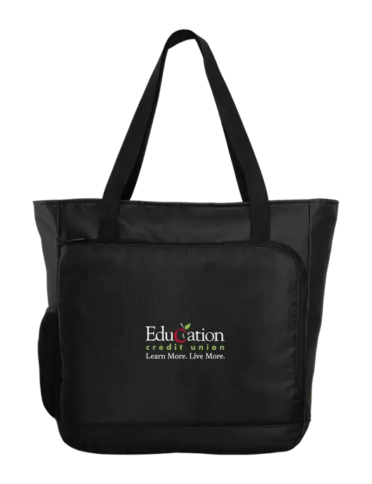 City Black Laptop Tote w/Education Credit Union Logo
