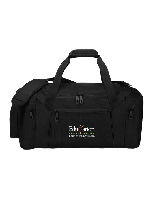 Slim & Lite Black Duffel    w/Education Credit Union Logo