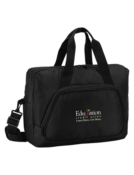 City Black Laptop Briefcase w/Education Credit Union Logo