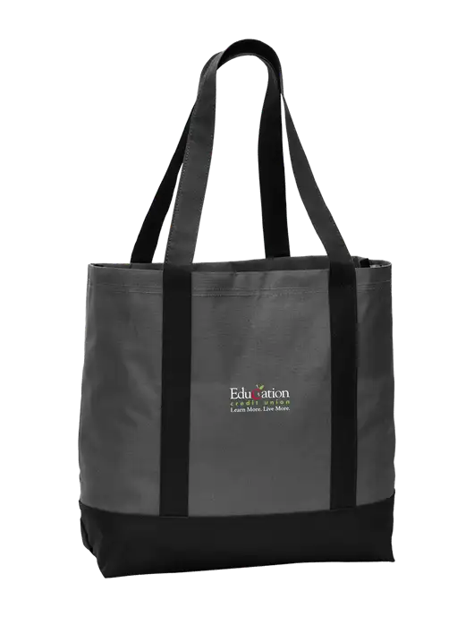 Carryall Charcoal/Black Day Tote Dark w/Education Credit Union Logo