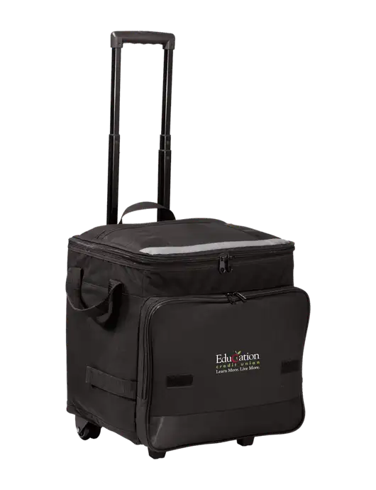 Black Rolling Cooler w/Education Credit Union Logo