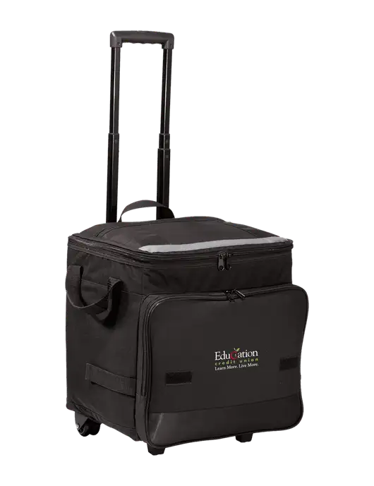 Black Rolling Cooler w/Education Credit Union Logo