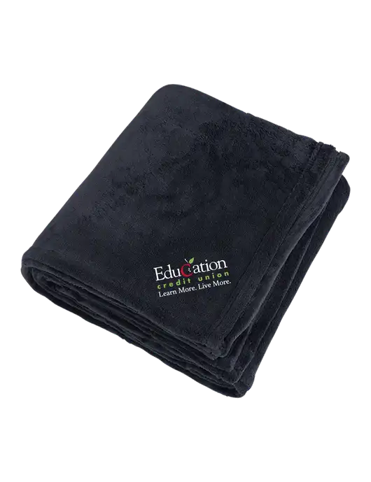 Mountain Lodge Black Blanket w/Education Credit Union Logo