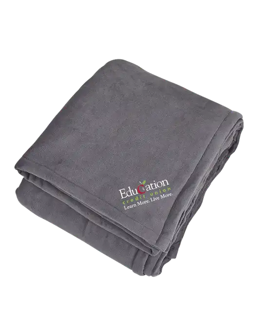 Mountain Lodge Hearth Grey Blanket  w/Education Credit Union Logo