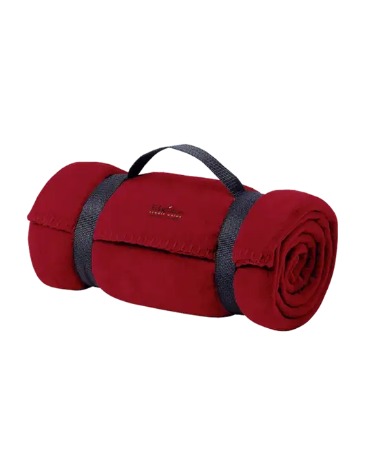 Casual Red Fleece Blanket With Strap w/Education Credit Union Logo