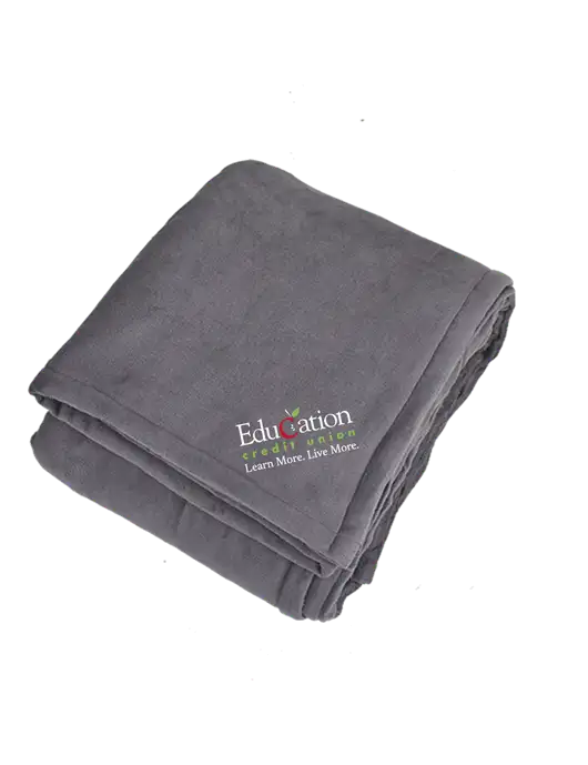 Oversized Graphite Ultra Plush Blanket Graphite w/Education Credit Union Logo
